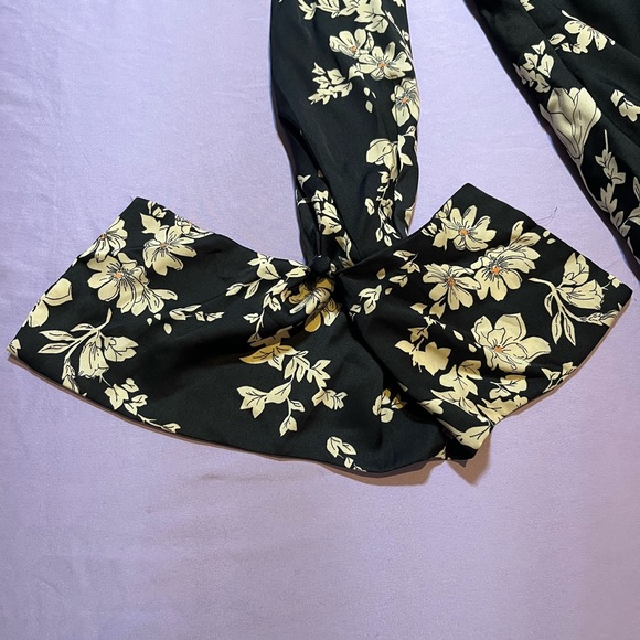 Free People NWOT Black/Cream Floral Aries Mini Dress, Size Small - Picture 5 of 6